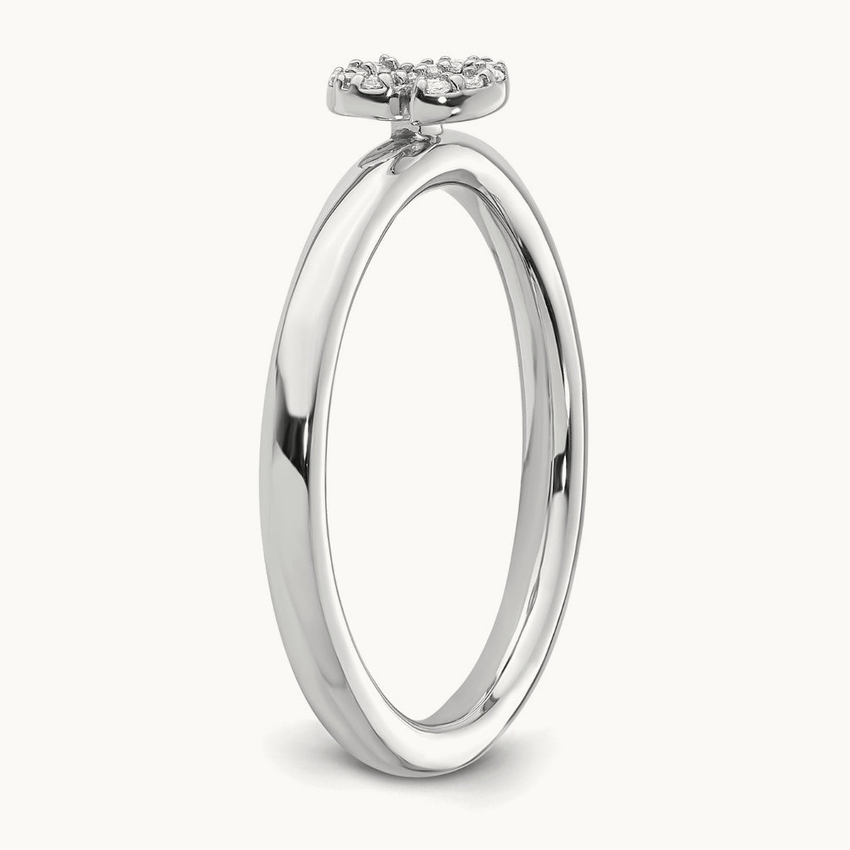 Stackable Diamond Ring — 14K White Gold, S