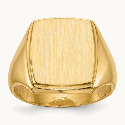 13.0x14. Closed Back Mens Signet Ring, 5mm, 14K