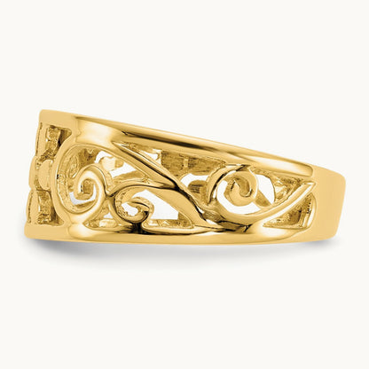 Floral Toe Ring — 14K Yellow Gold