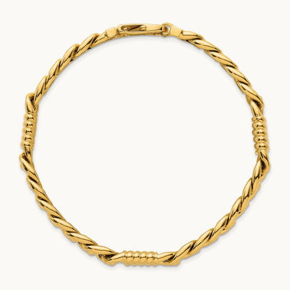 Polished Fancy Curb Chain Men's Bracelet, 8.75mm, 14K
