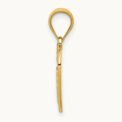 Caduceus Heart Medical Pendant, 14K
