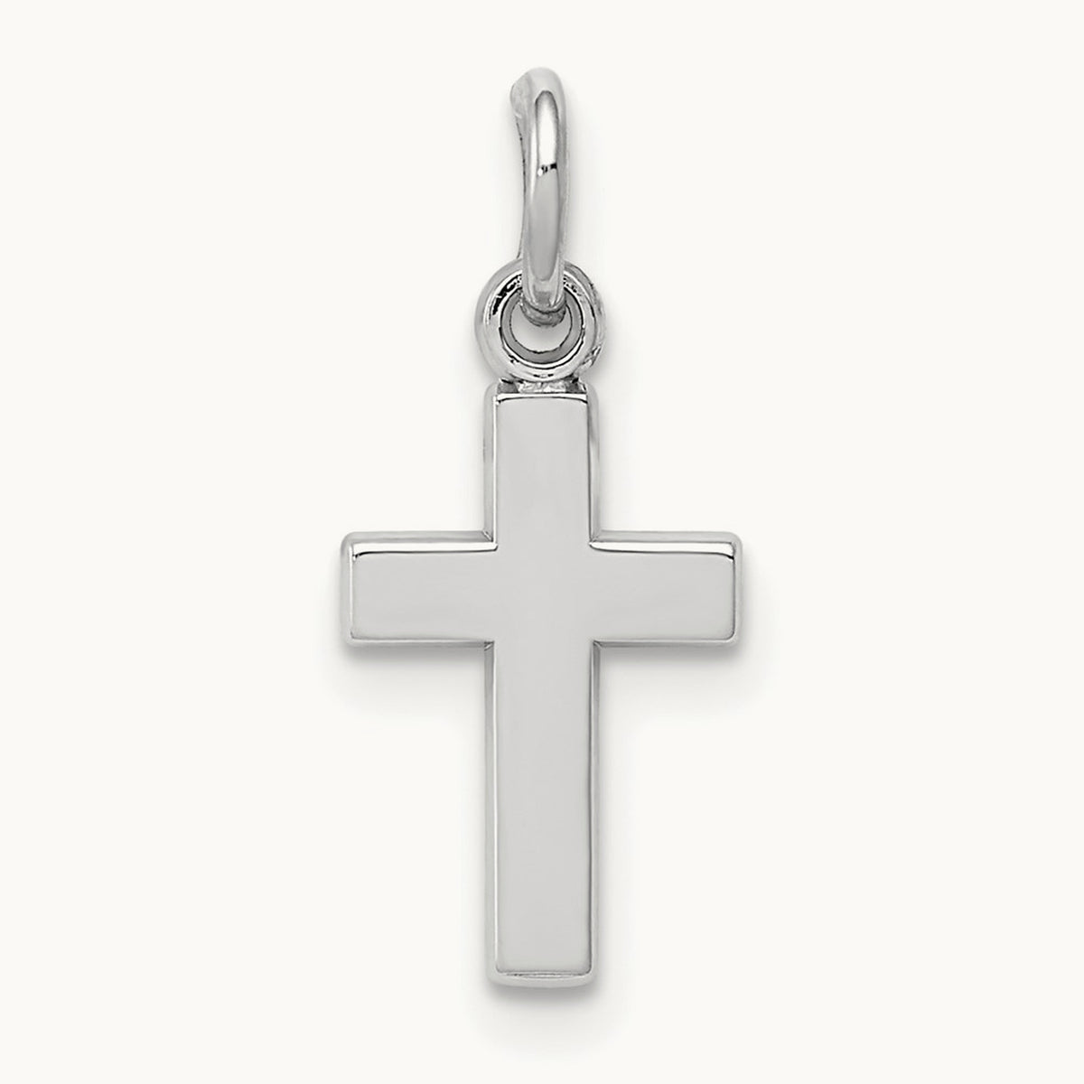 Cross Charm, 14K White Gold