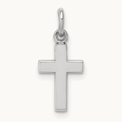 Cross Charm, 14K White Gold