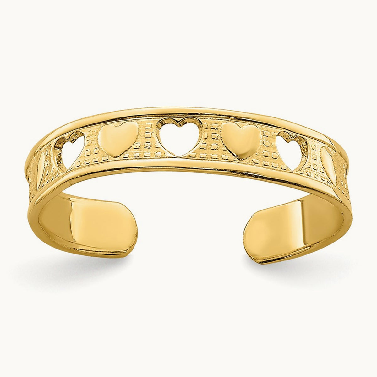 Heart Design Toe Ring, 14K