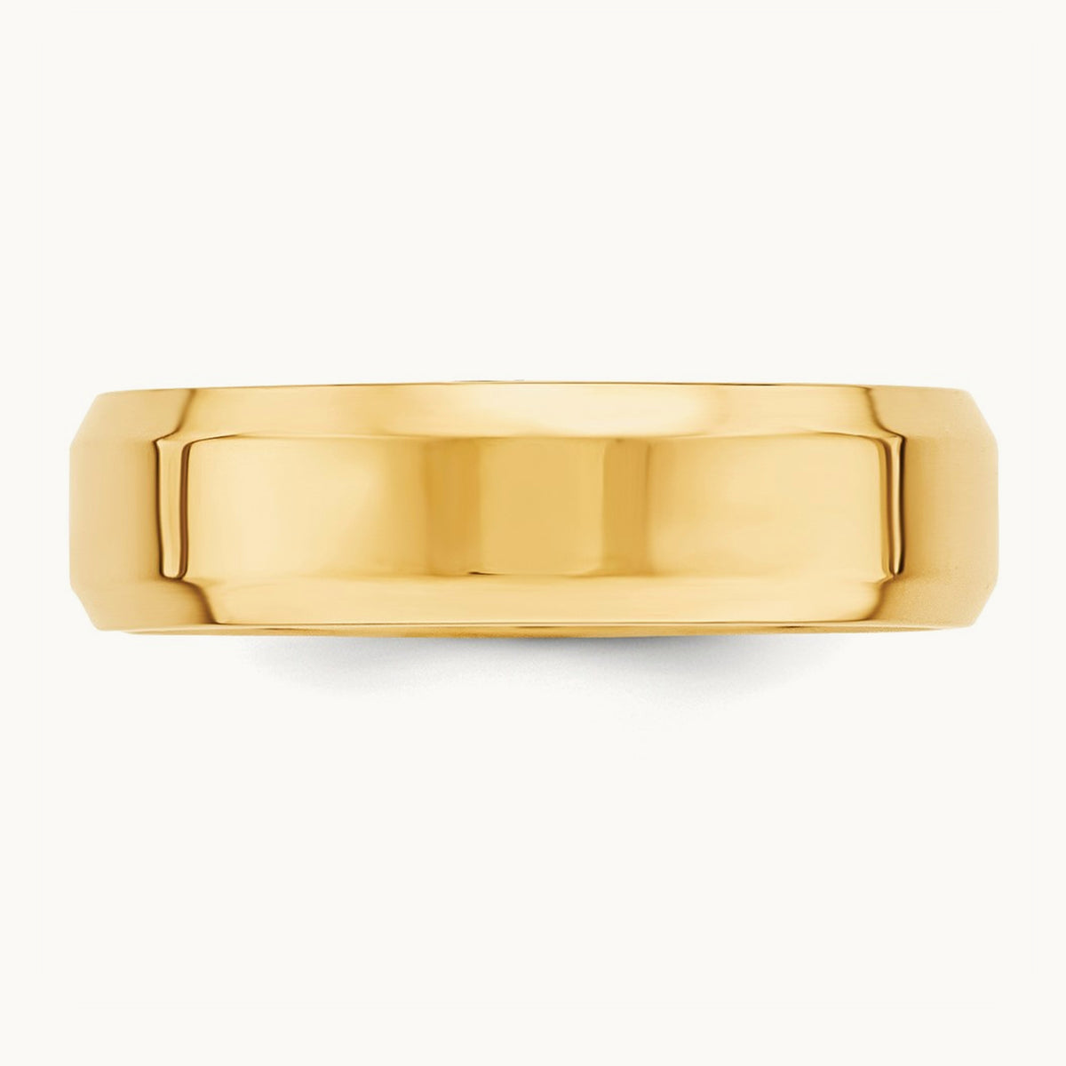 Bevel Edge Comfort Fit Band, 6mm, 10K Yellow Gold