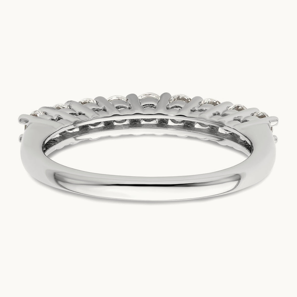 9-Stone Diamond Band, 14K White Gold