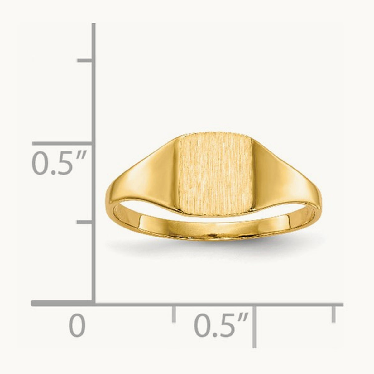 6.5x7. Closed Back Signet Ring, 0mm, 14K