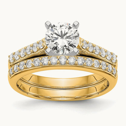 Semi-Mount Peg Engagement Ring, 0.15-0.25 ct tw Lab-Grown Diamond — 1/4 ct, VS/SI (Great), 14K Yellow Gold