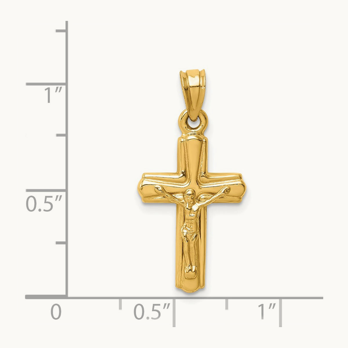 Reversible Crucifix Pendant — 14K Yellow Gold, 27mm