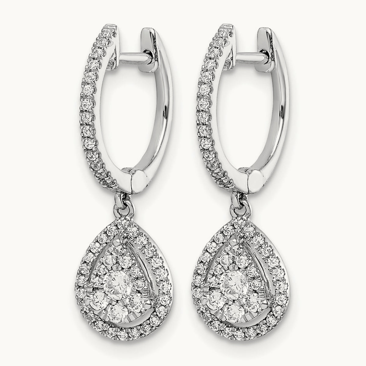 Halo Hinged Hoop Earrings, 0.50 ct tw Lab-Grown Diamond