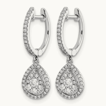Halo Hinged Hoop Earrings, 0.50 ct tw Lab-Grown Diamond