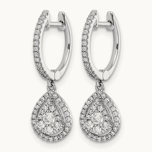 Halo Hinged Hoop Earrings, 0.50 ct tw Lab-Grown Diamond