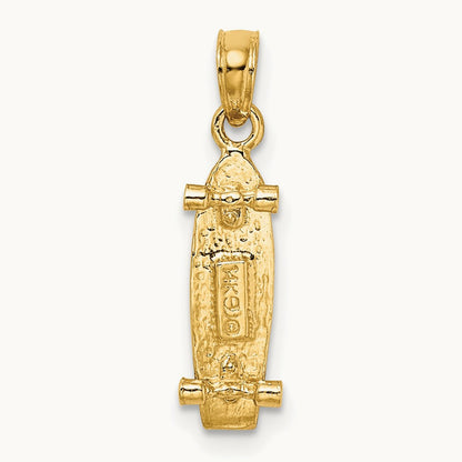 3-D Skate Board Charm, 14K