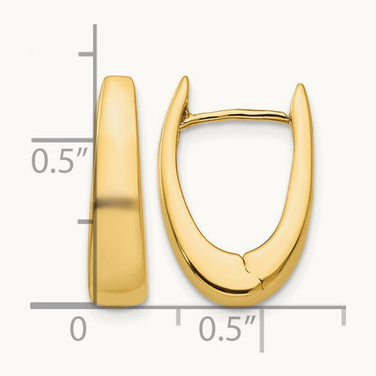 Polished Hinged Hoop Earrings, 14K