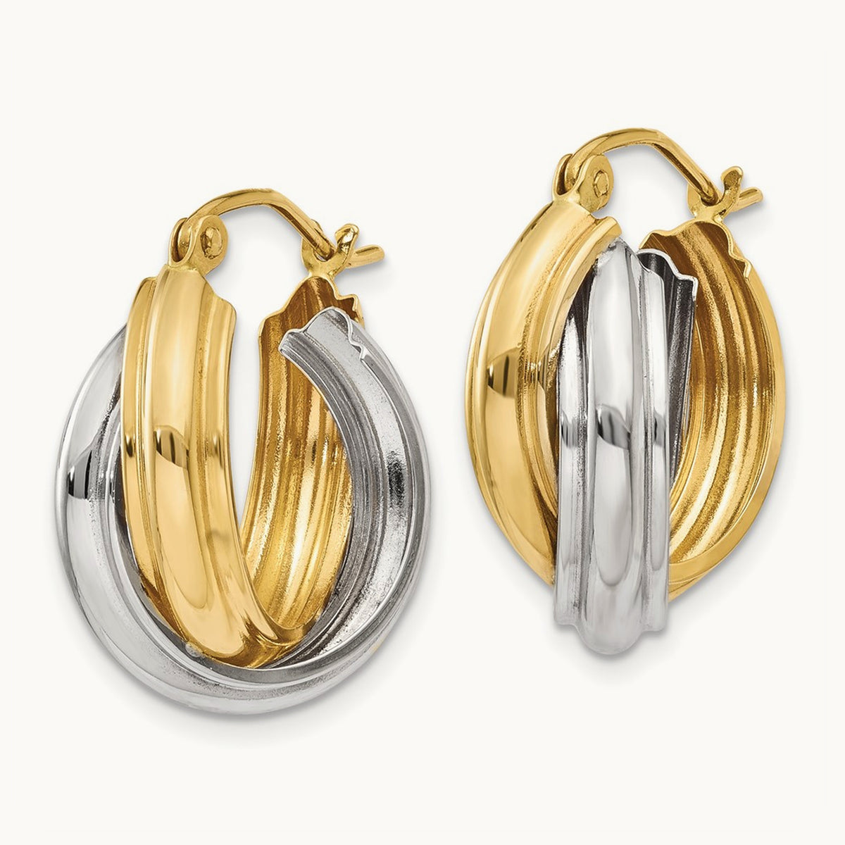 Polished Double Hoop Earrings — 17mm