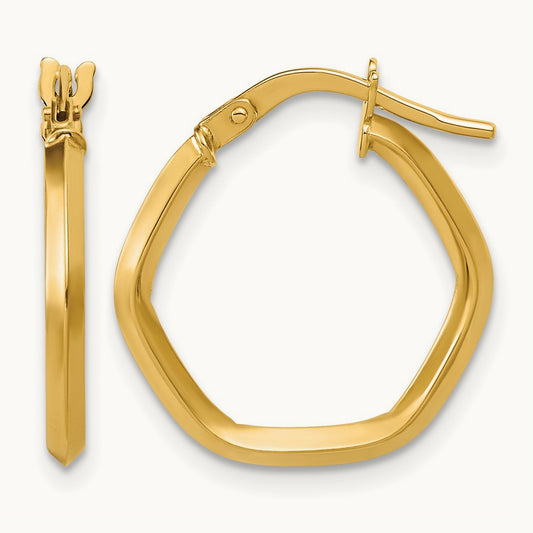 Polished Geometric Hoop Earrings — Leslie's — 18mm