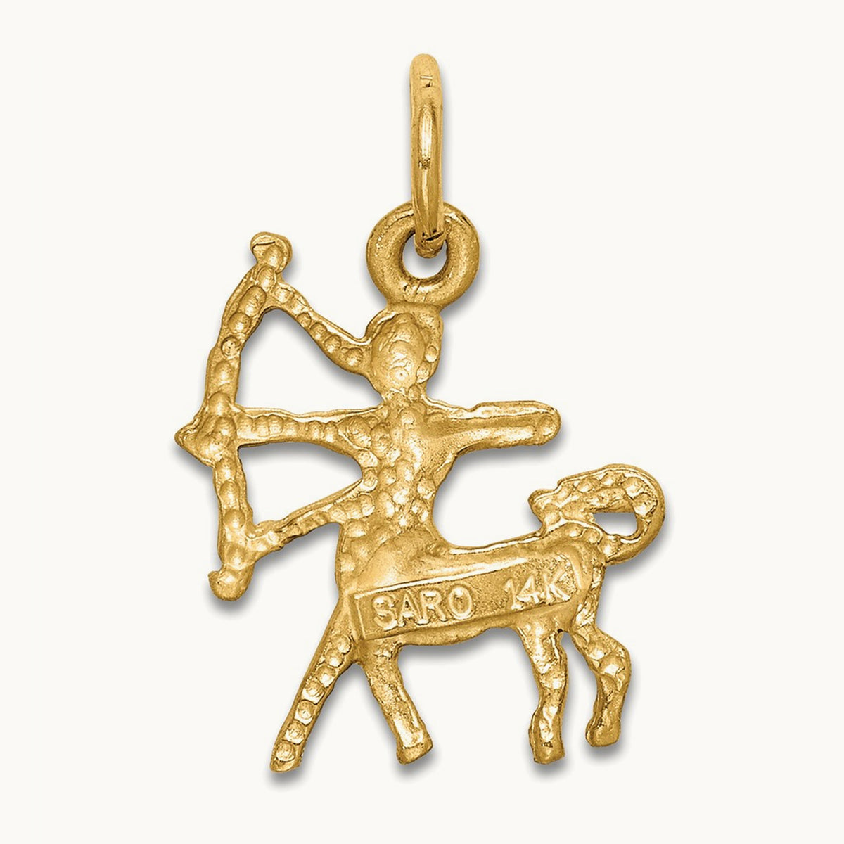 Satin Diamond-cut Sagittarius Zodiac Charm — photo set