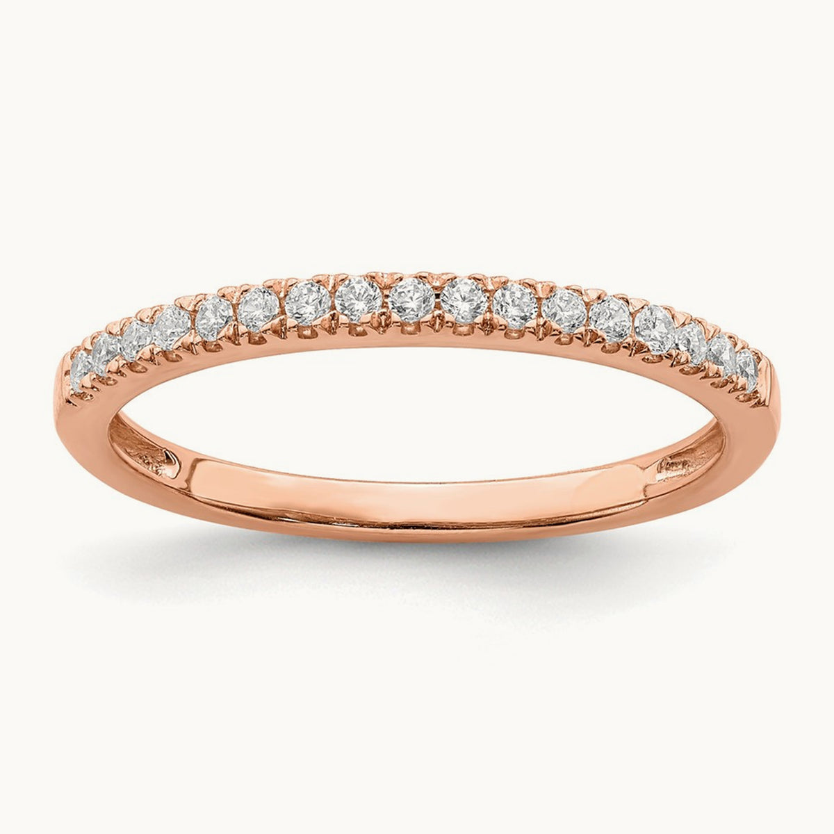 Half-Way Pavé Wedding Band — 14K Rose Gold, 7