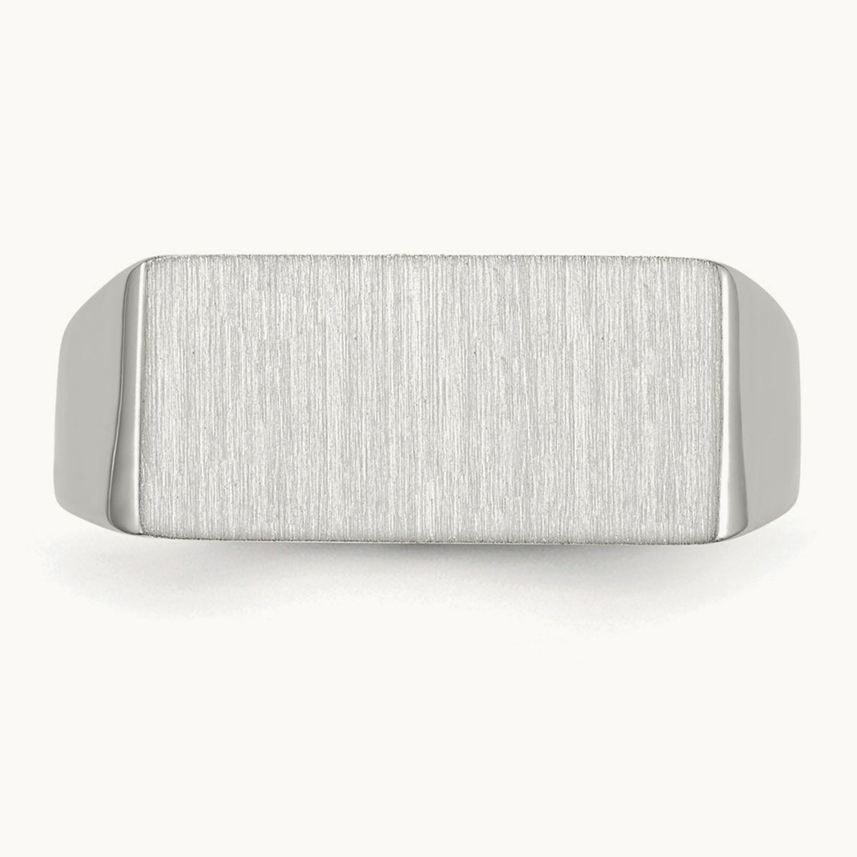 16.5x8. Closed Back Signet Ring, 0mm, 14K White Gold