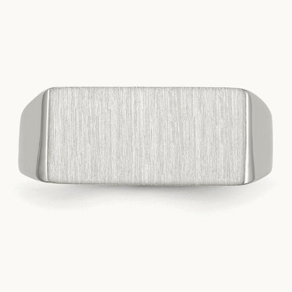 16.5x8. Closed Back Signet Ring, 0mm, 14K White Gold