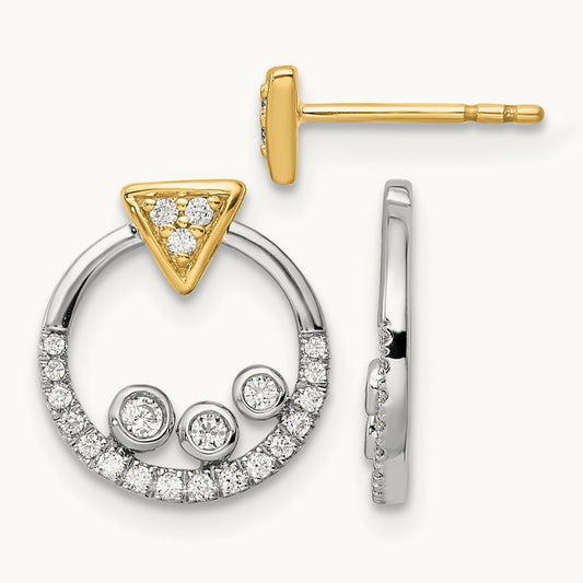 Triangle Earrings with Dangle Jackets, 0.25 ct tw Lab-Grown Diamond