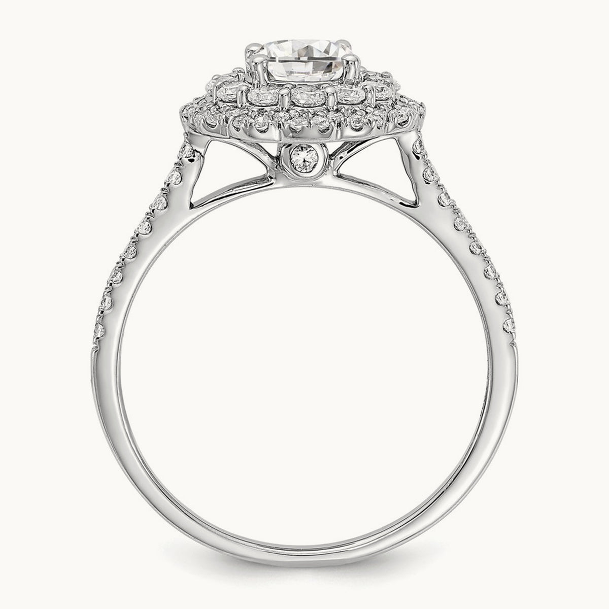 Double Halo Semi-Mount Engagement Ring, 0.50 ct tw