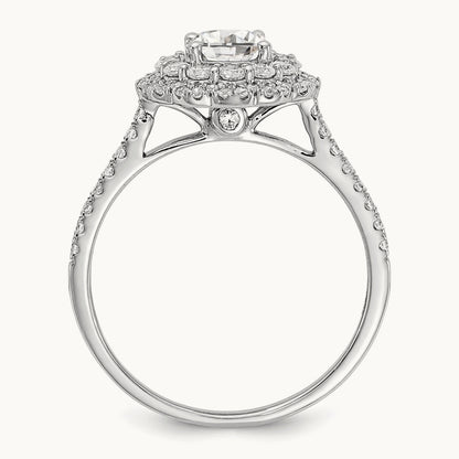 Double Halo Semi-Mount Engagement Ring, 0.50 ct tw