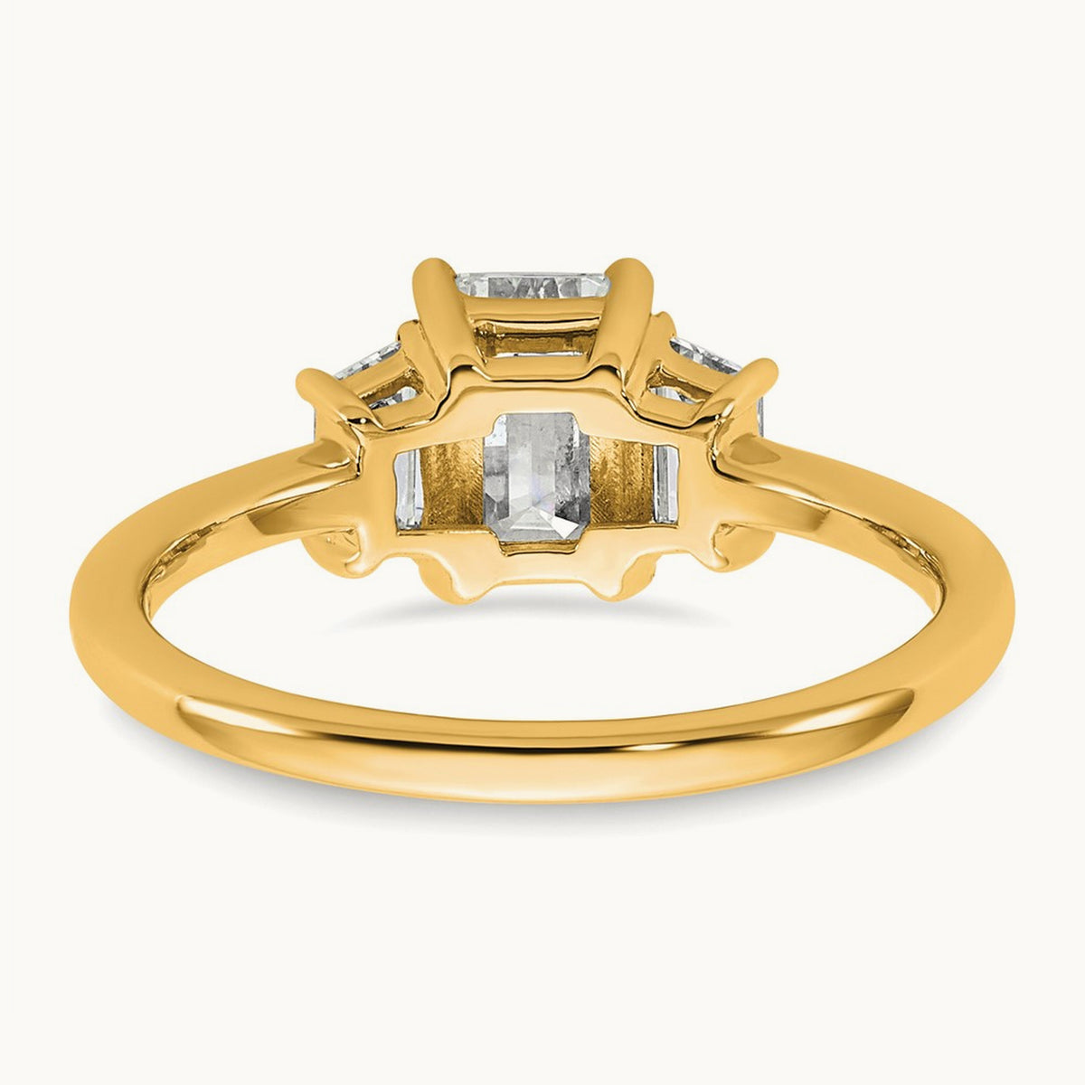 Emerald & Trapezoid Engagement Ring, 1.25-4.00 ct tw Lab-Grown Diamond — 1 3/8 ct, 14K Yellow Gold