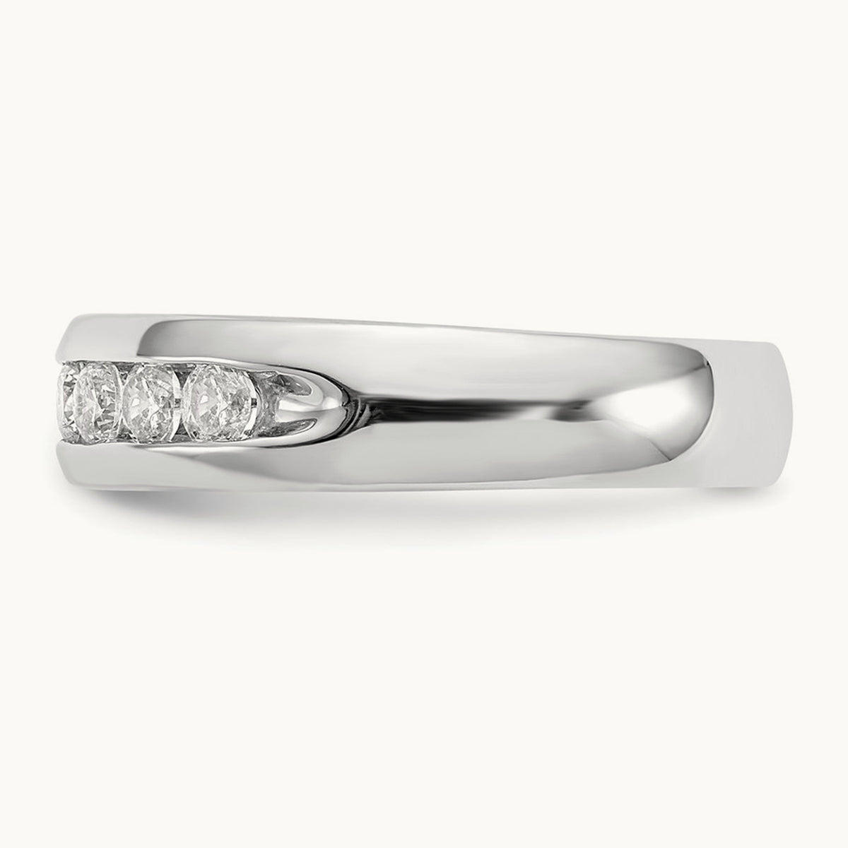 7-Stone Diamond Channel Band, 14K White Gold