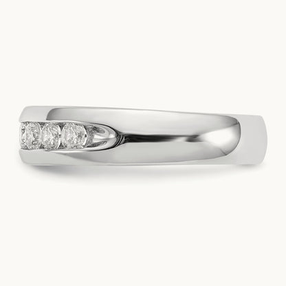 7-Stone Diamond Channel Band, 14K White Gold