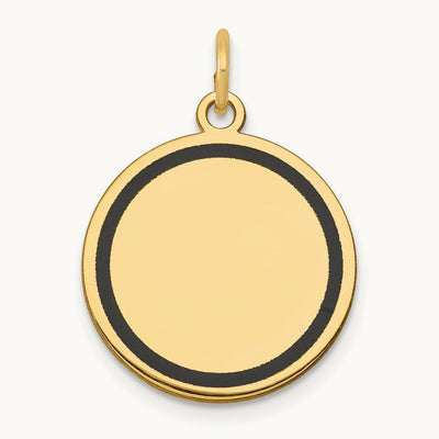 .027 Gauge Circular Engravable Disc Charm with enamel — 23.58mm