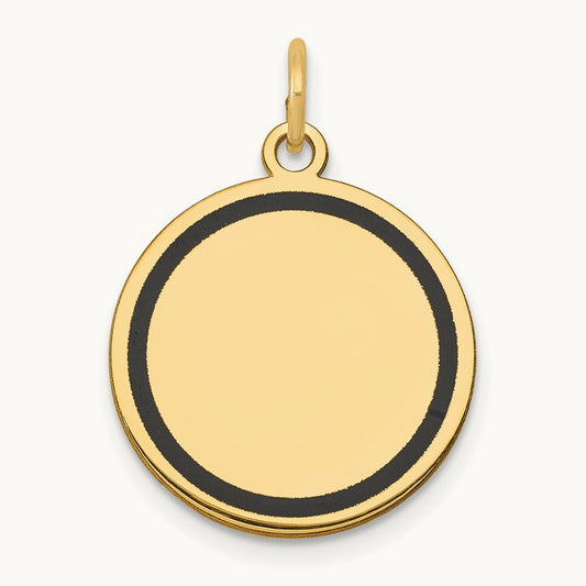 .027 Gauge Circular Engravable Disc Charm with enamel — 23.58mm
