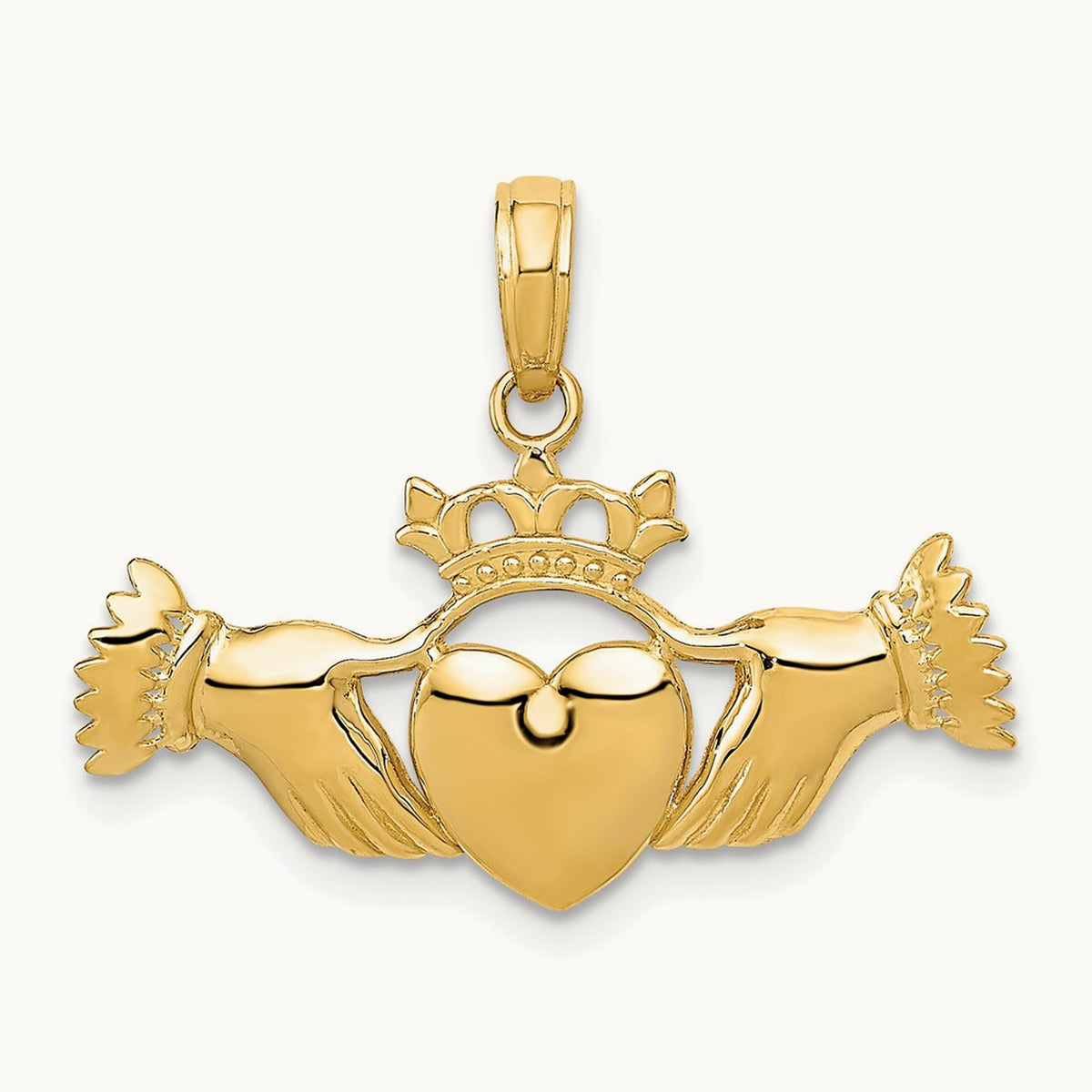 Polished Claddagh Pendant, 14K