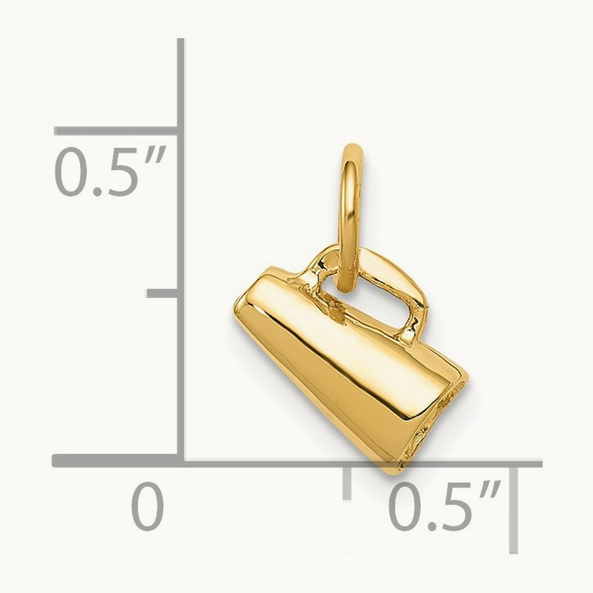 3D Megaphone Charm, 14K