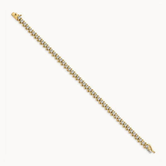 Fancy Tennis Bracelet, 0.75 ct tw Lab-Grown Diamond — 14K Yellow Gold