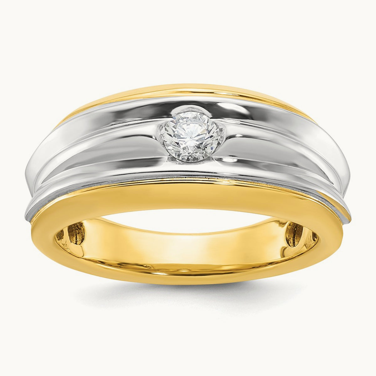 IBGoodman Men's Diamond Complete Ring, 14K Two-tone