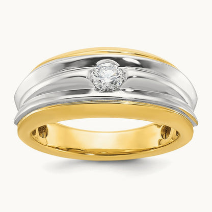 IBGoodman Men's Diamond Complete Ring, 14K Two-tone