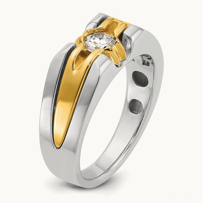 IBGoodman Men's Diamond Complete Ring, 14K Two-tone