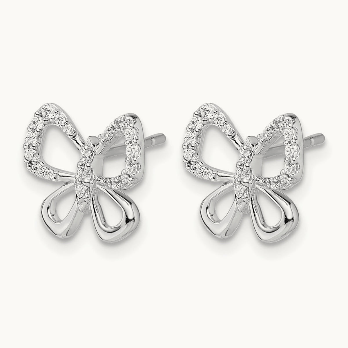 Butterfly Post Earrings, 0.15 ct tw Lab-Grown Diamond