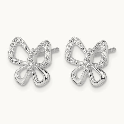Butterfly Post Earrings, 0.15 ct tw Lab-Grown Diamond