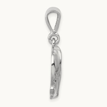 Elephant Charm, 14K White Gold