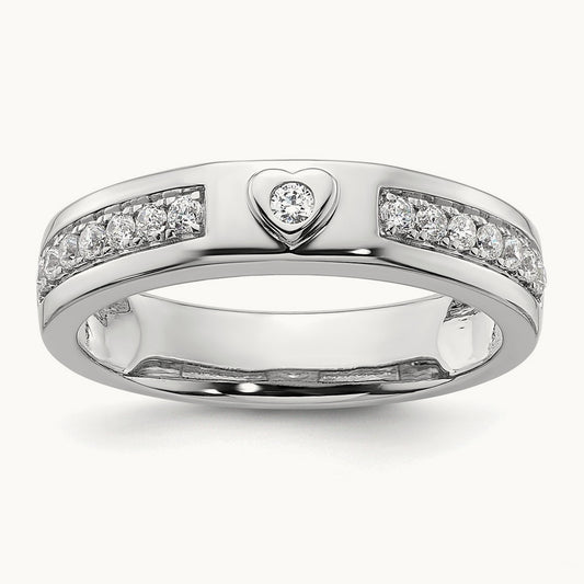 Men's Heart Band, 0.25 ct tw Lab-Grown Diamond