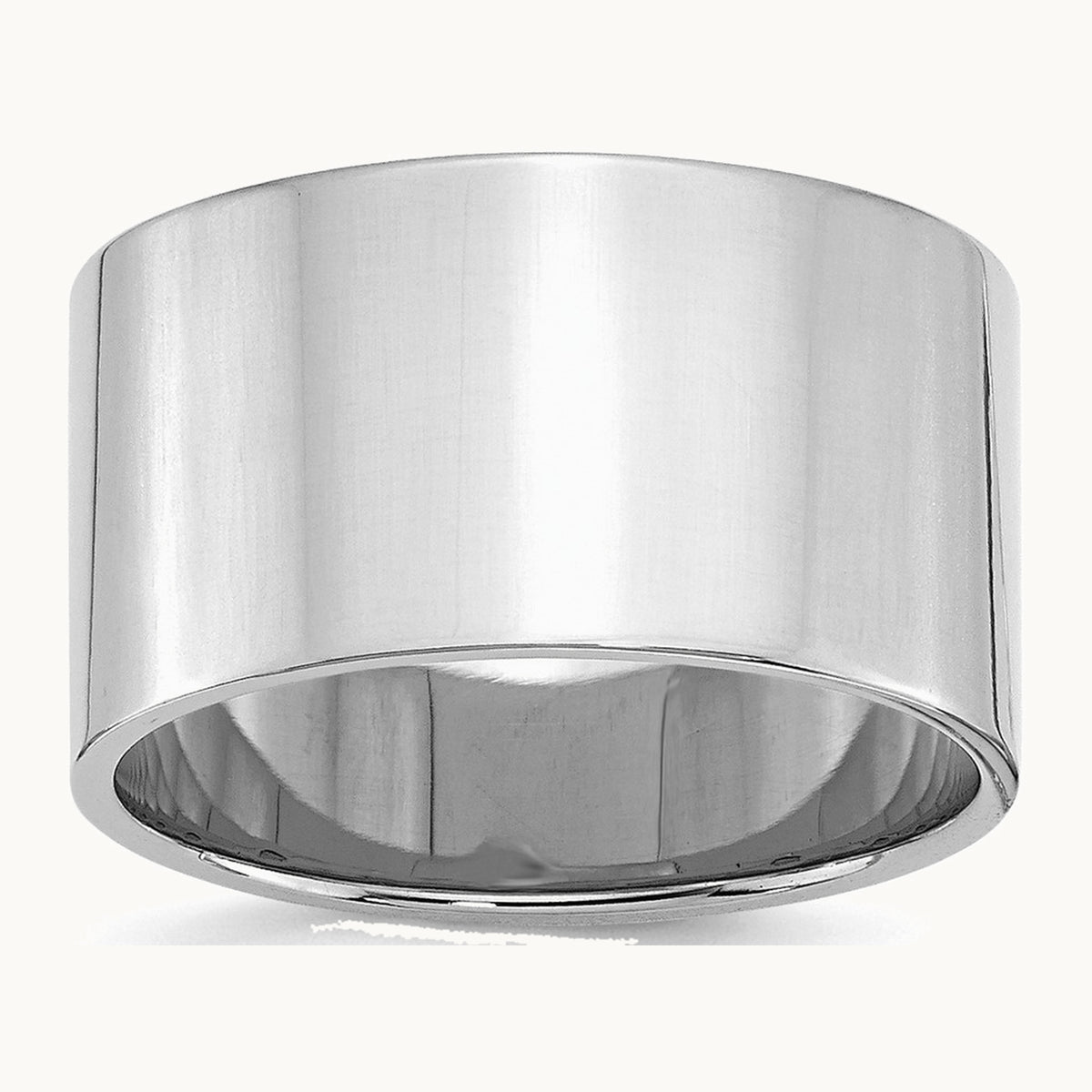 Sterling Silver Rhodium-plated 12mm Flat Band