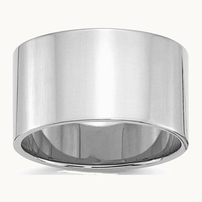 Sterling Silver Rhodium-plated 12mm Flat Band