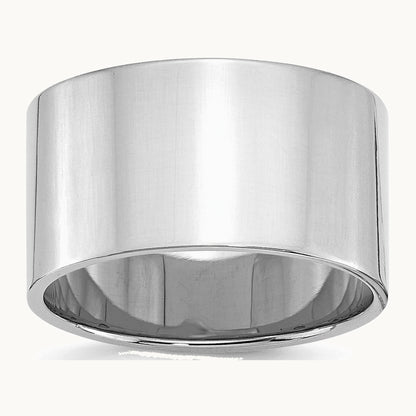 Sterling Silver Rhodium-plated 12mm Flat Band