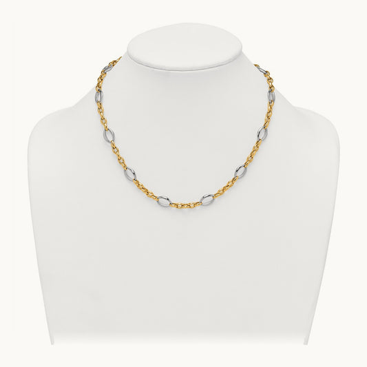 Polished Fancy Oval Link Necklace — photo set