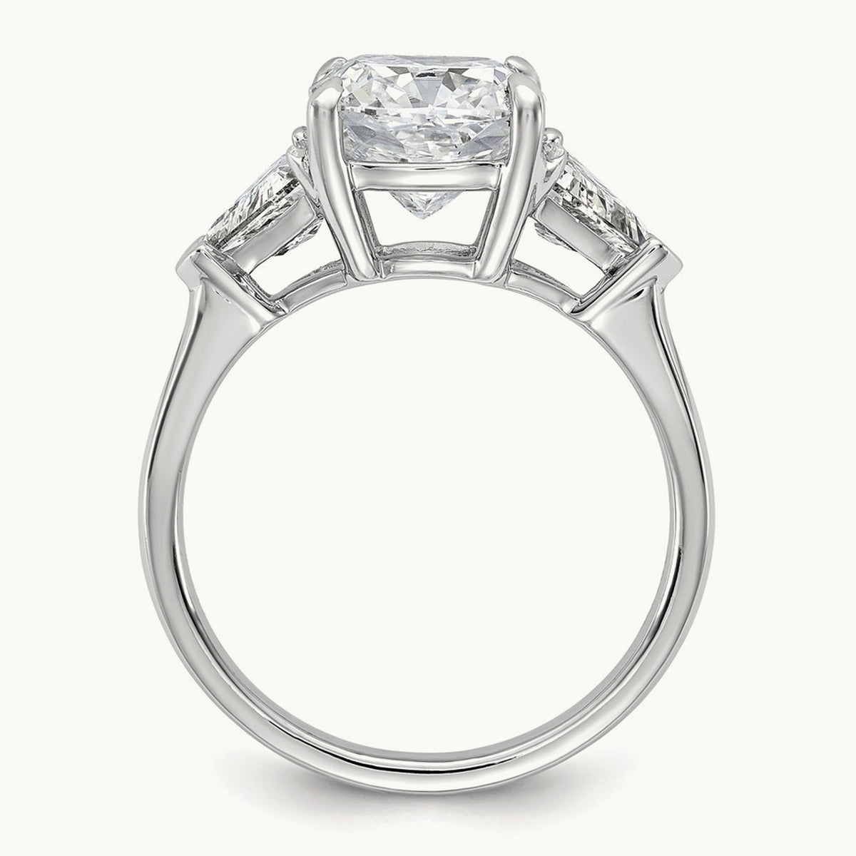 Triangle Cushion Semi-Mount Engagement Ring, 0.50-1.00 ct tw Lab-Grown Diamond — 1 ct, 14K White Gold