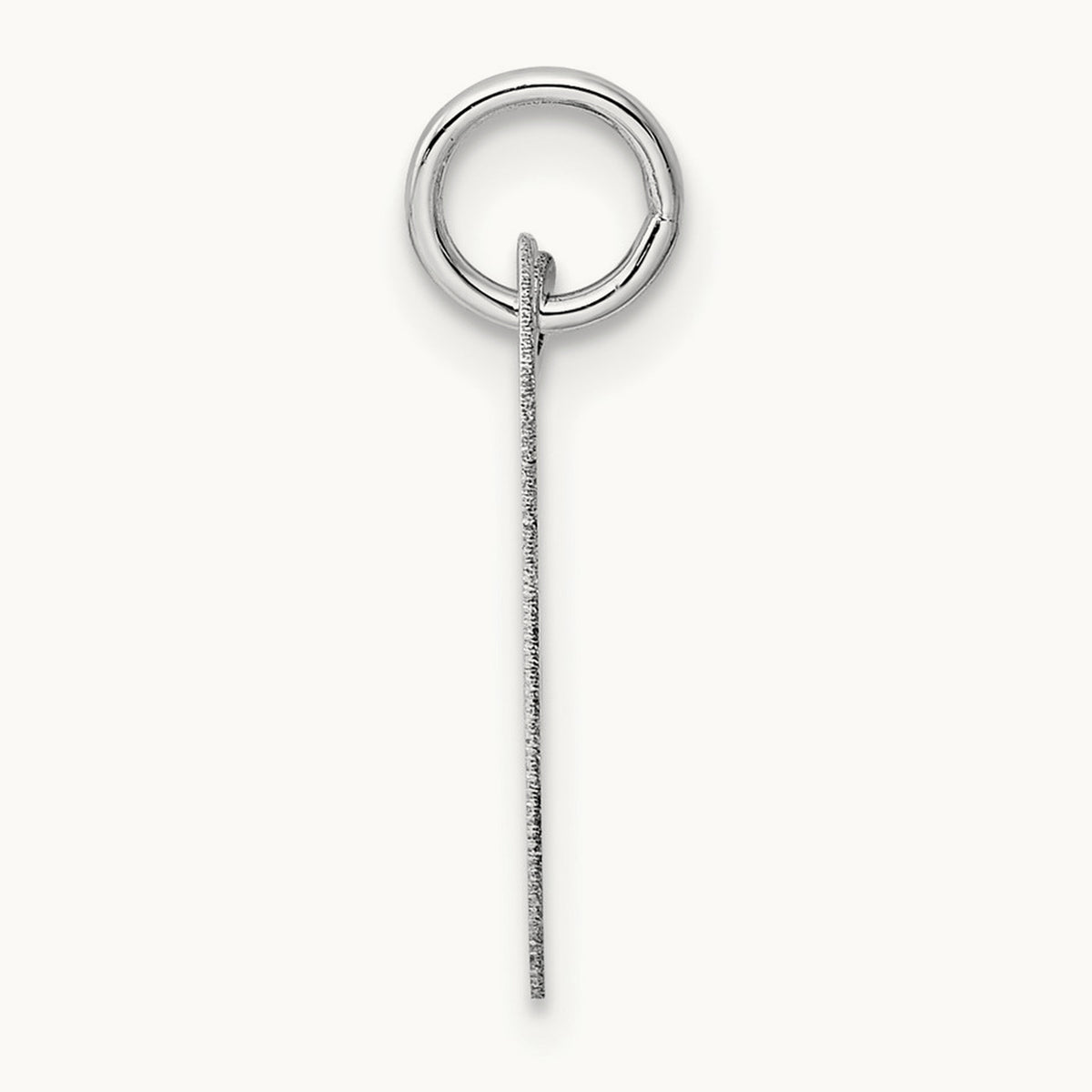 Medium Fancy Script Initial Charm — 14K White Gold, V
