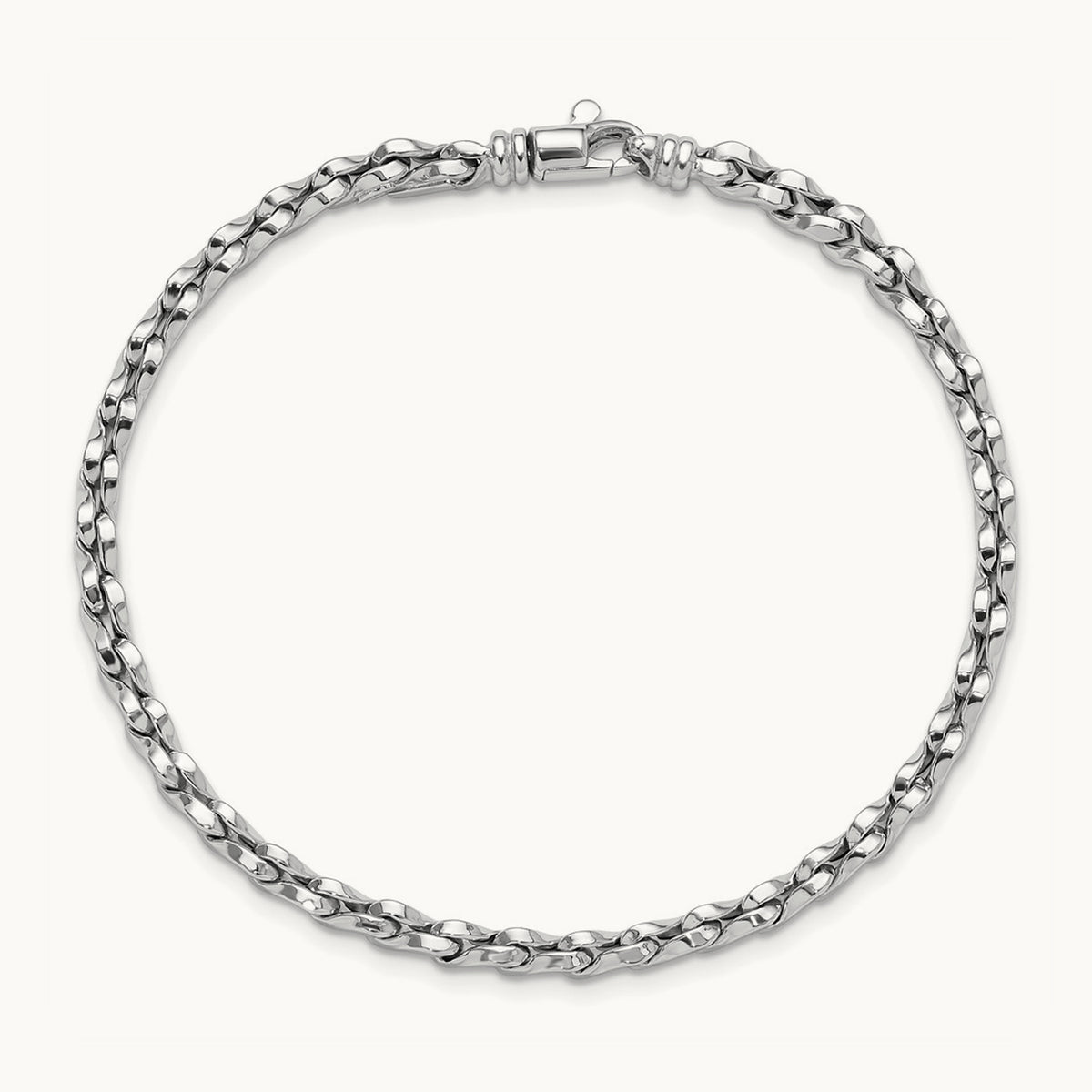 Polished Fancy Link Bracelet, 14K White Gold