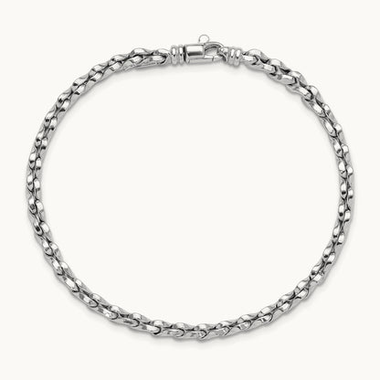 Polished Fancy Link Bracelet, 14K White Gold